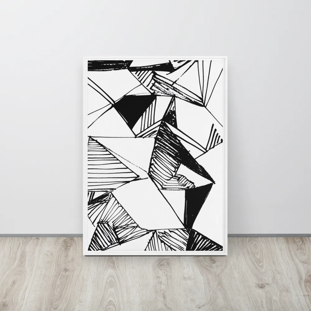 Dynamic Geometry in Ink | Canvas with White Frame | 20″×28″