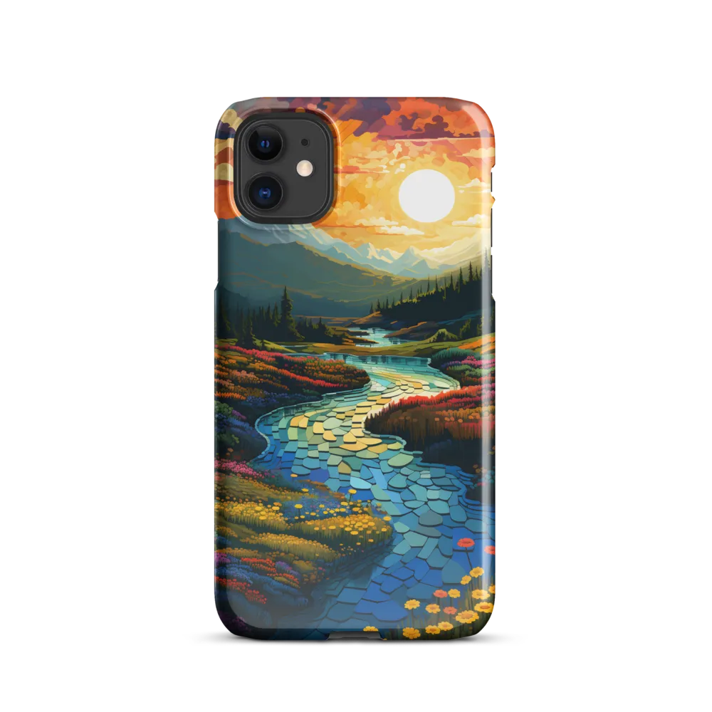 Serenity in Sunset: A Winding River's Embrace