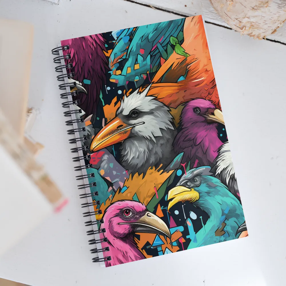 Avian Vortex: A Celebration of Color and Form | Spiral Notebook