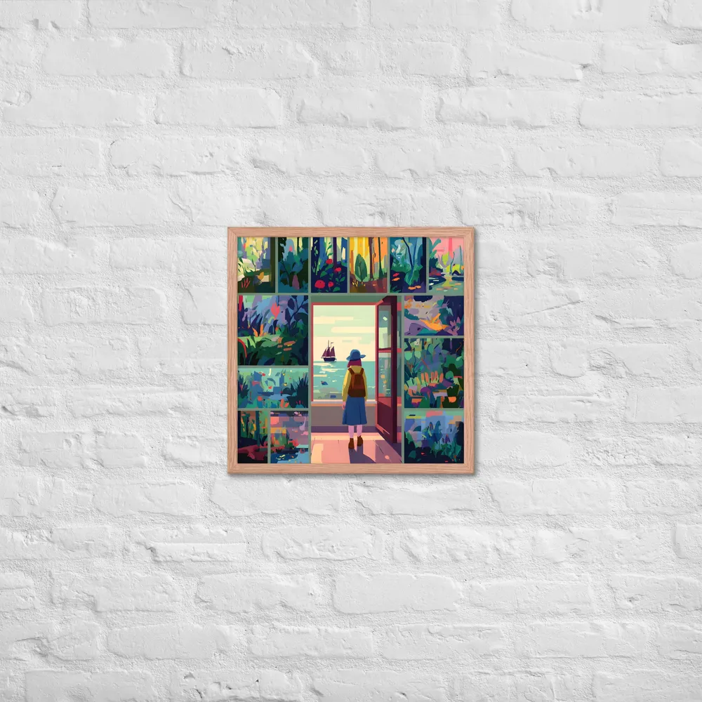 Doorway to the Sea 
 Poster with Red oak Frame | 18″x 18″