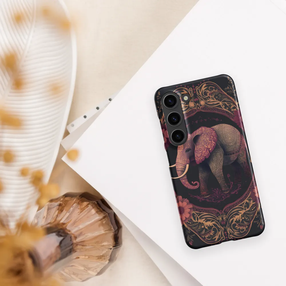 Golden Filigree Elephant in Floral Frame