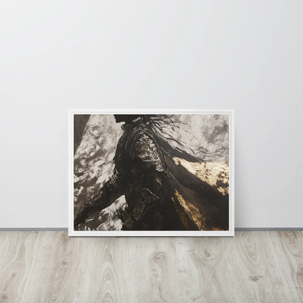 The Silhouette of Valor | Canvas with White Frame | 18″×24″