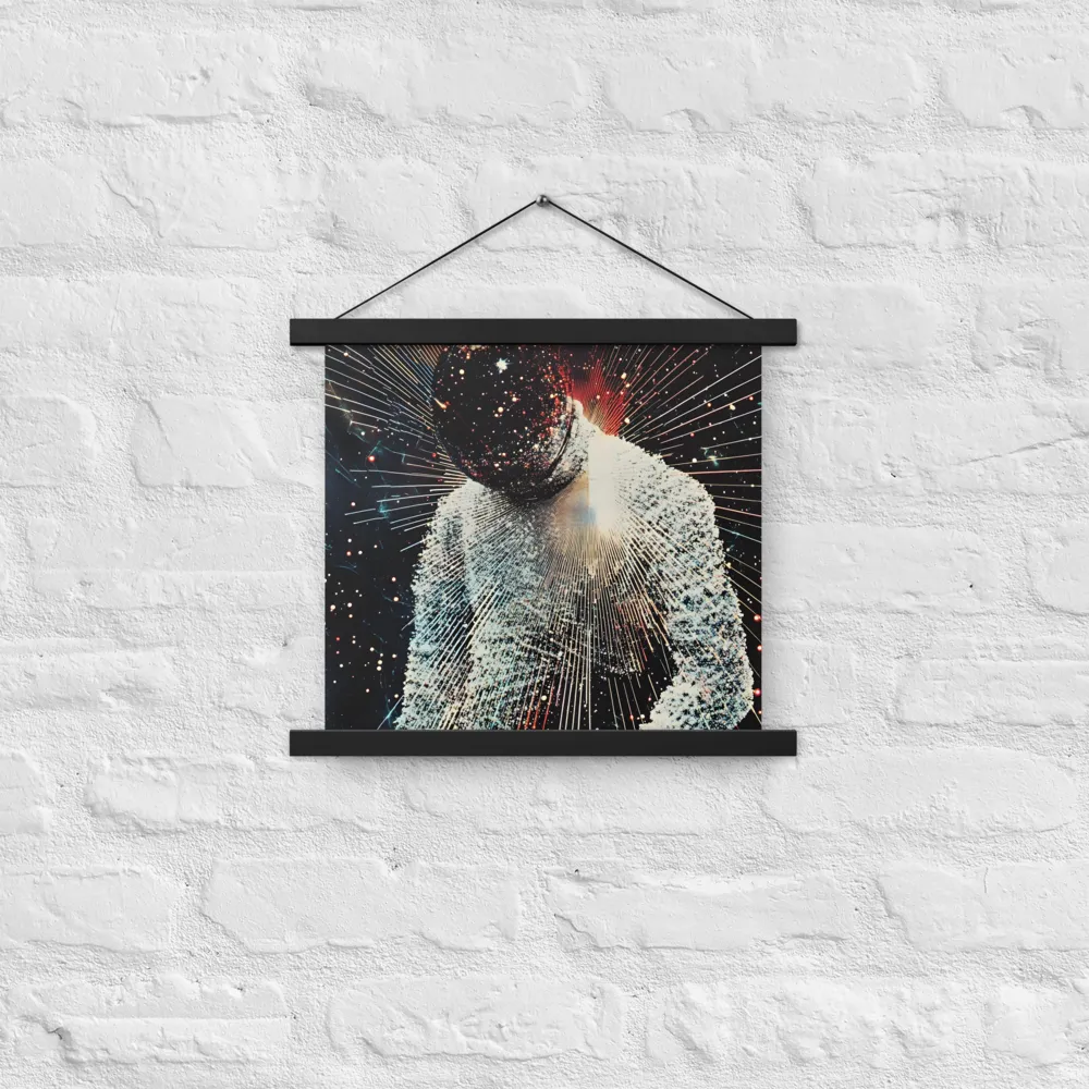 Ethereal Astronaut: A Journey Through the Cosmos | Poster With Black Wood Hanger | 14″×14″