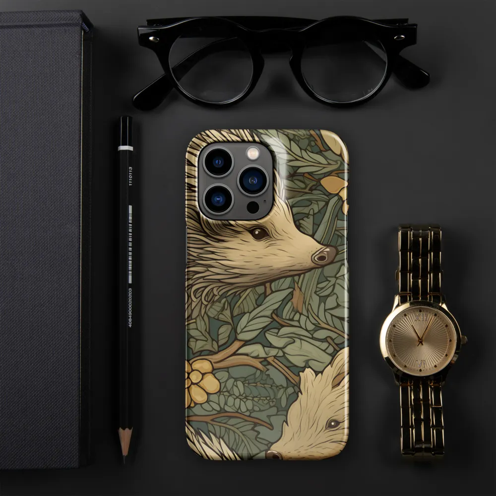 Whimsical Hedgehog Garden | Phone Case |  14 Pro Max | Snap Case | Glossy