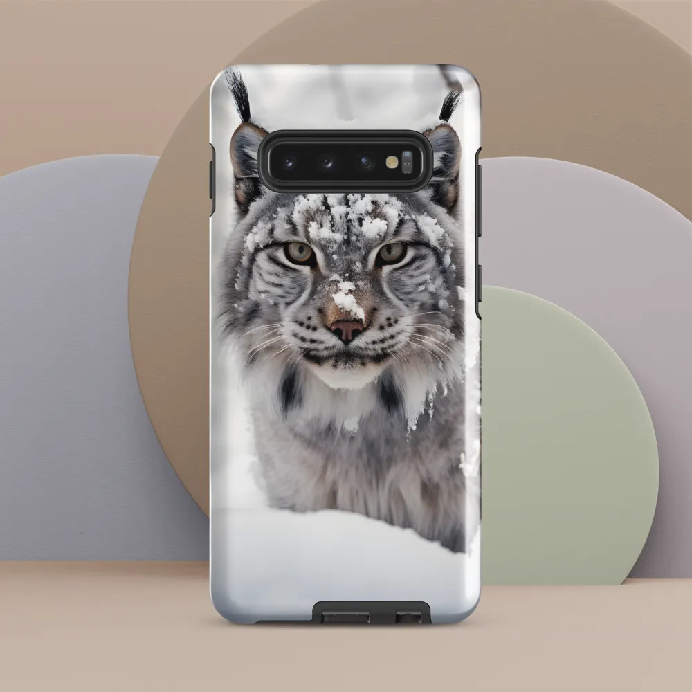 Whispers of Winter: The Lynx in Snow | Phone Case |  S10 Plus | Tough Case | Glossy