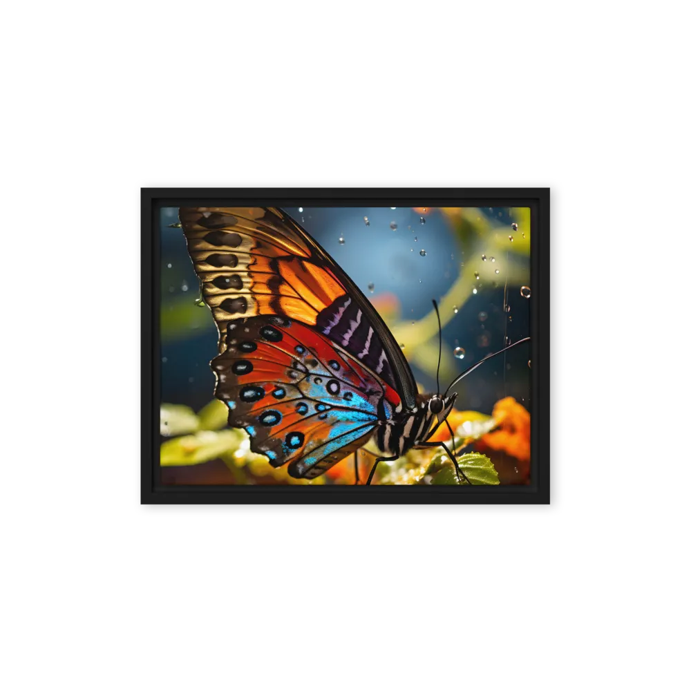 Dance of Colors: The Butterfly's Elegance | Canvas with Black Frame | 12″×16″