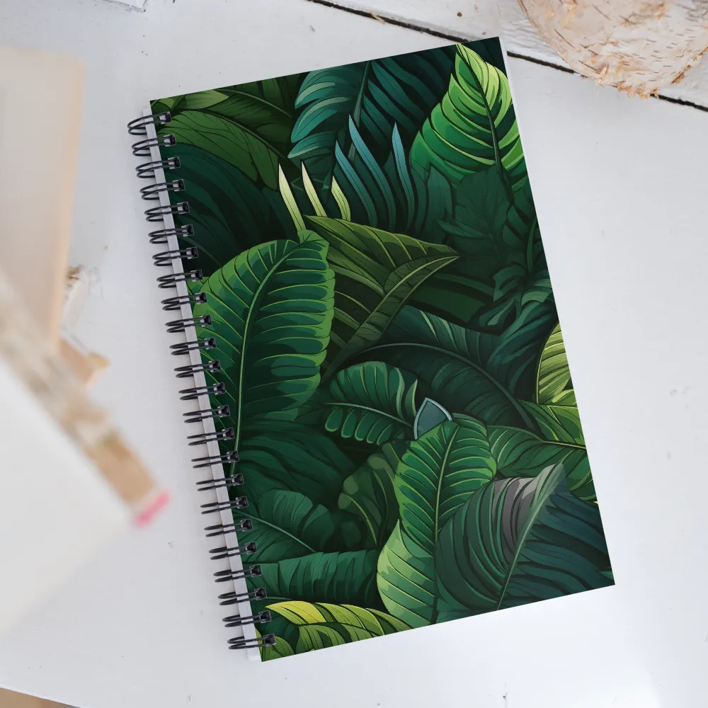 Lush Canopy: A Tropical Foliage Study | Spiral Notebook