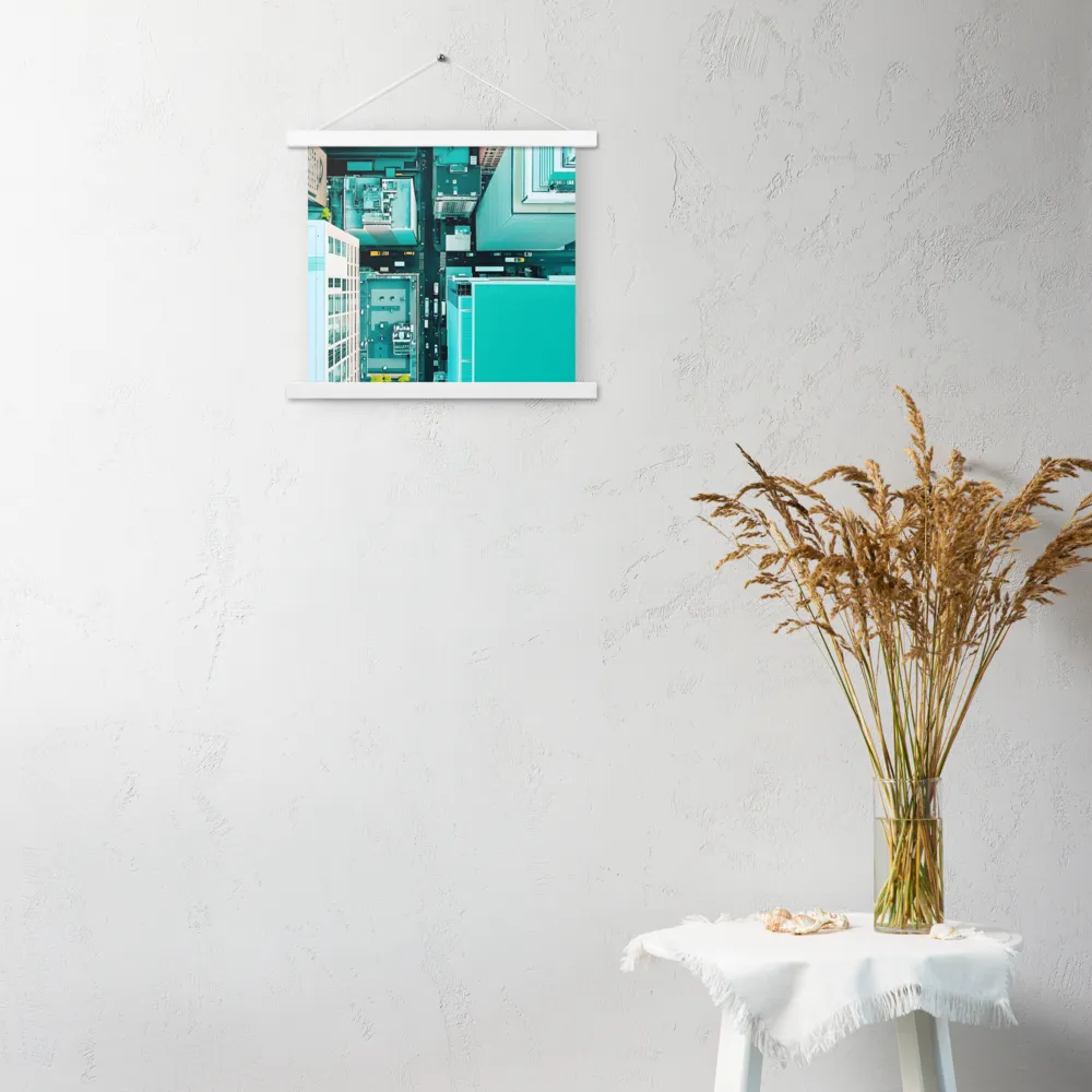 Urban Geometry: Aerial Perspective | Poster With White Wood Hanger | 14″×14″
