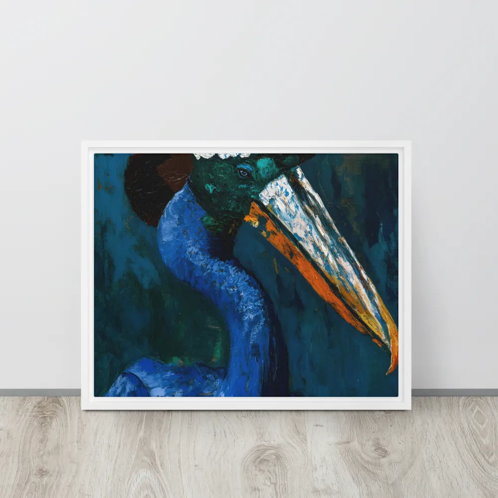 Majestic Absurdity: The Hat-Wearing Bird | Canvas with White Frame | 16″×20″