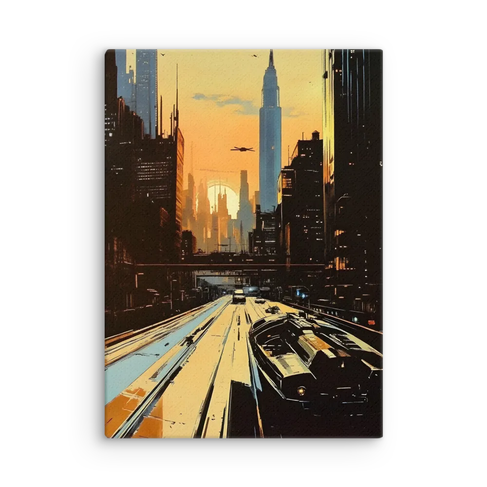 Metro Nexus: A Futuristic Cityscape | Thin Canvas | 20″×28″