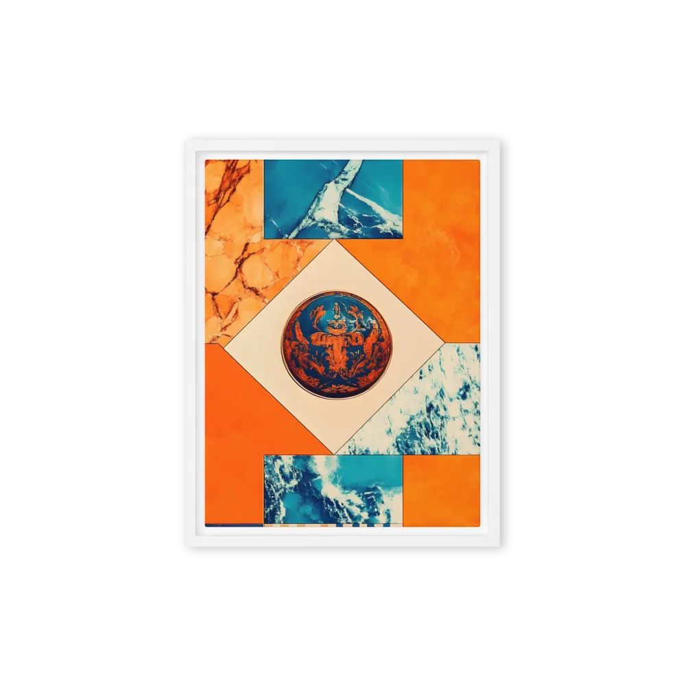 Harmonious Encounters: Abstract Geometry | Canvas with White Frame | 9″×12″