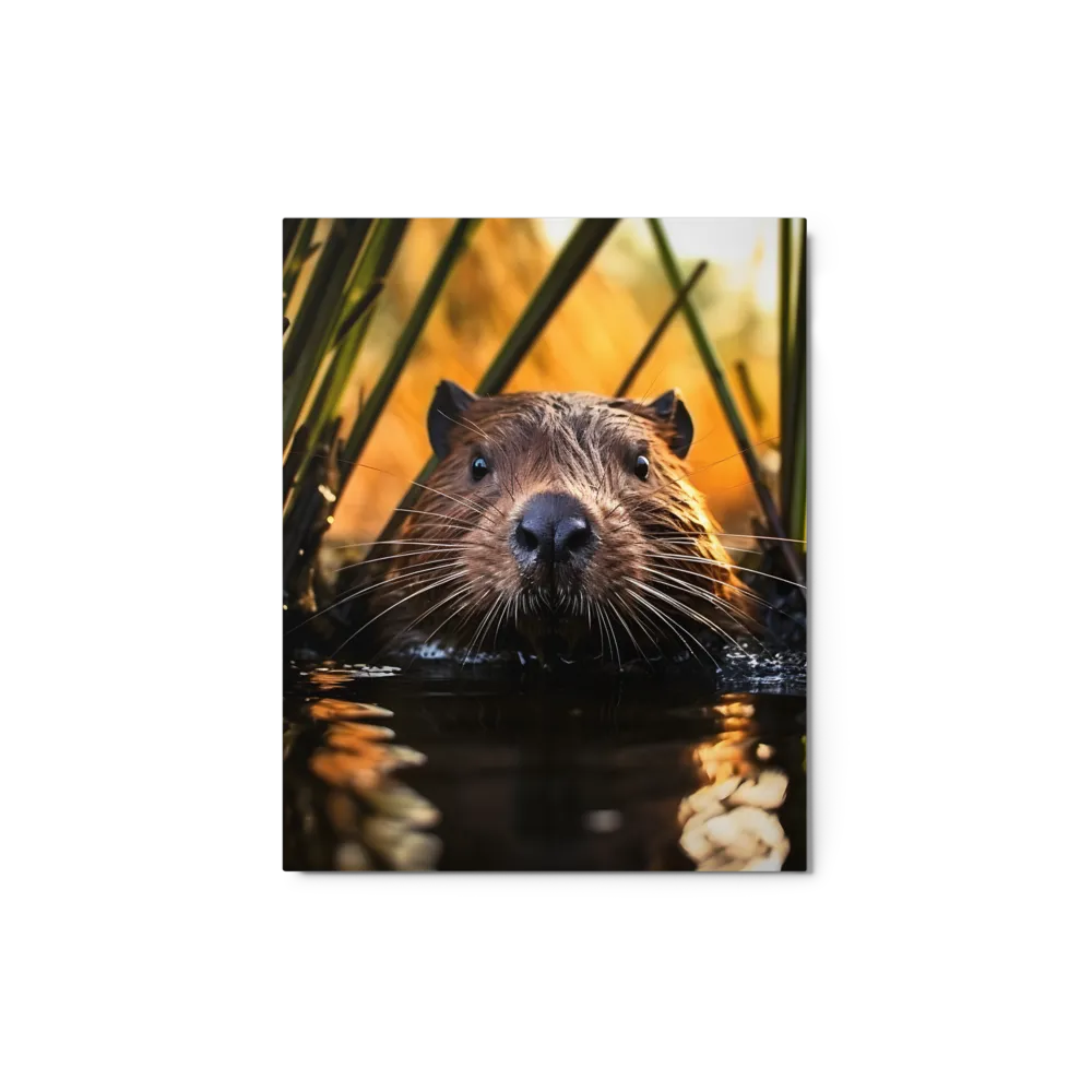 Beaver Serenity: A Natural Portrait | Metal Print | 8″×10″