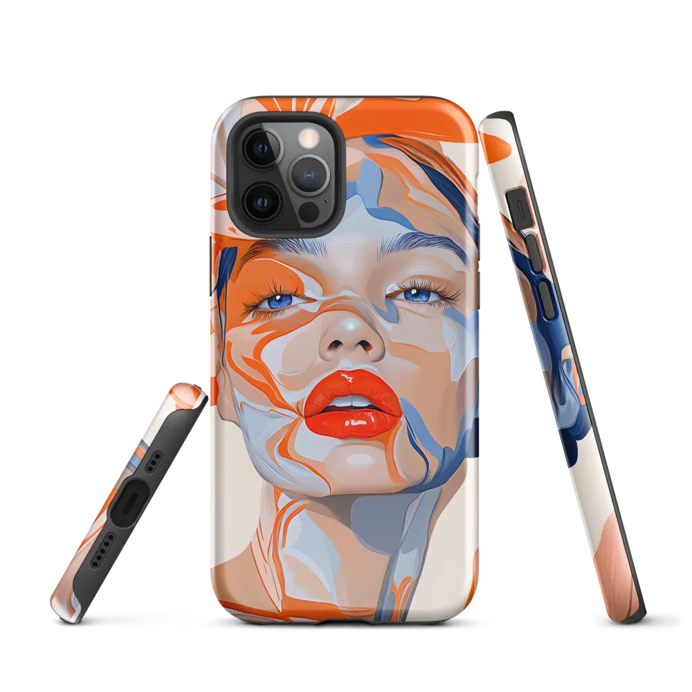 Chromatic Veils — Portrait in Orange and Blue