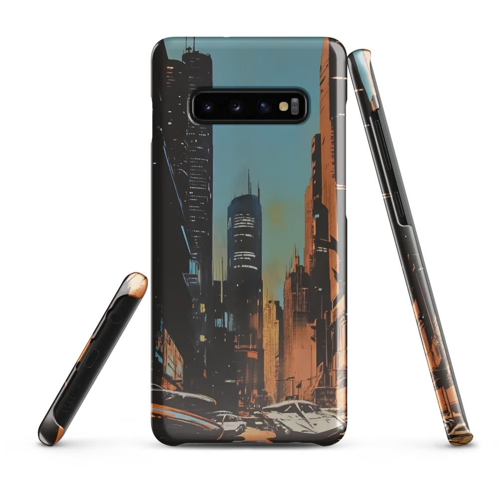 Futuristic Cityscape in Blue and Orange | Phone Case |  S10 Plus | Snap Case | Glossy