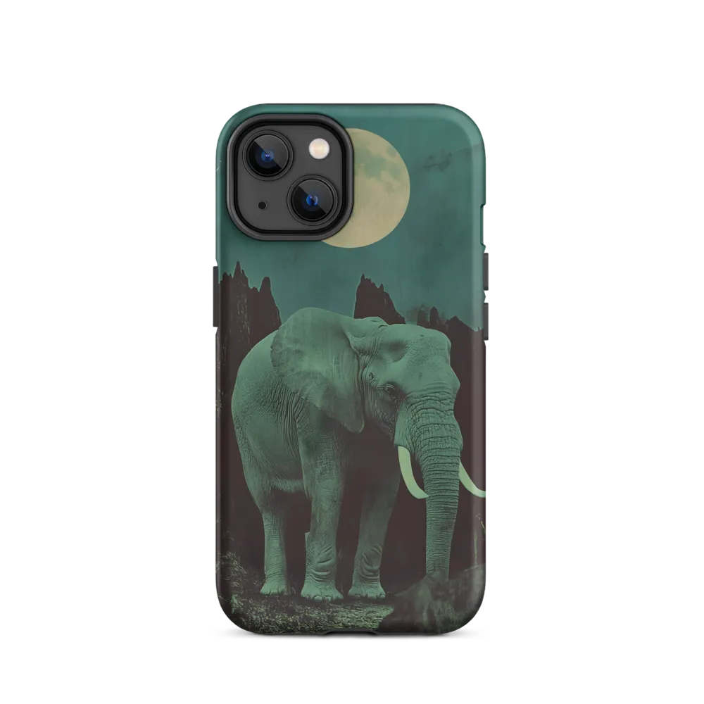Ethereal Presence: Elephant Under a Full Moon
