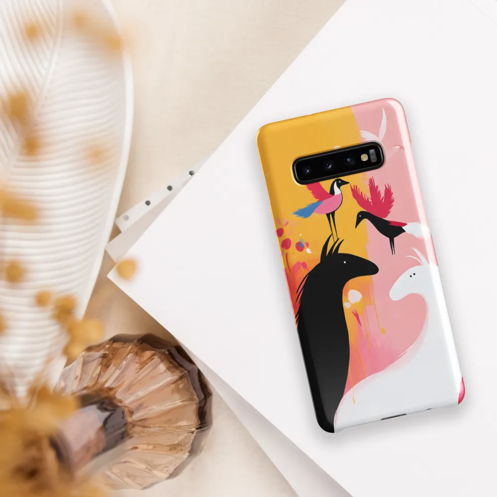 Harmony in Contrast: Horses and Birds | Phone Case |  S10 Plus | Snap Case | Glossy