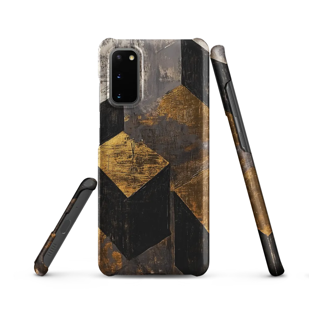 Geometric Harmony in Gold and Black | Phone Case |  S20 | Snap Case | Matte