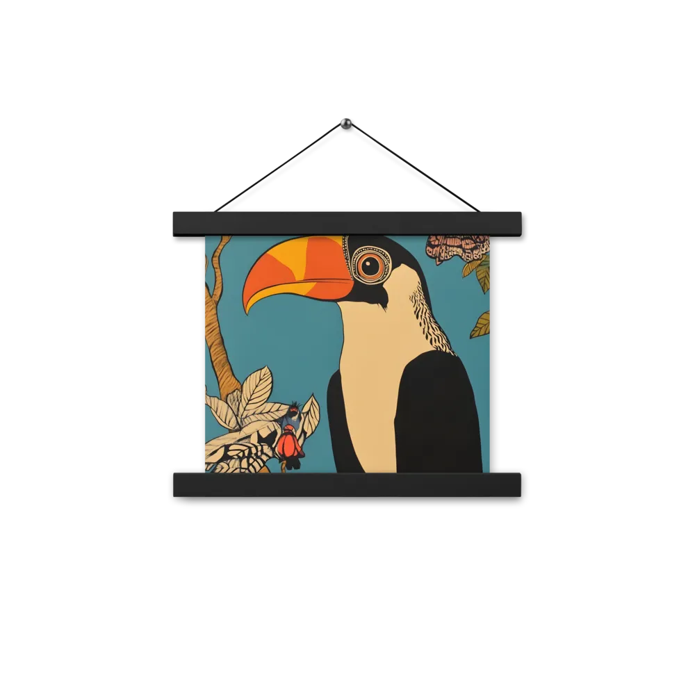 Tropical Majesty: The Toucan at Rest | Poster With Black Wood Hanger | 10″×10″