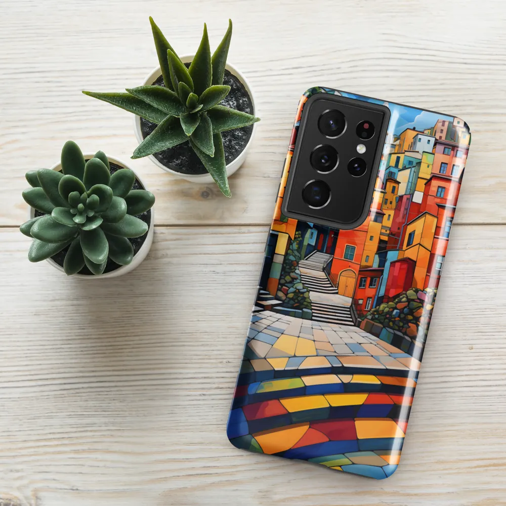 Vibrant Village: A Cubist Journey