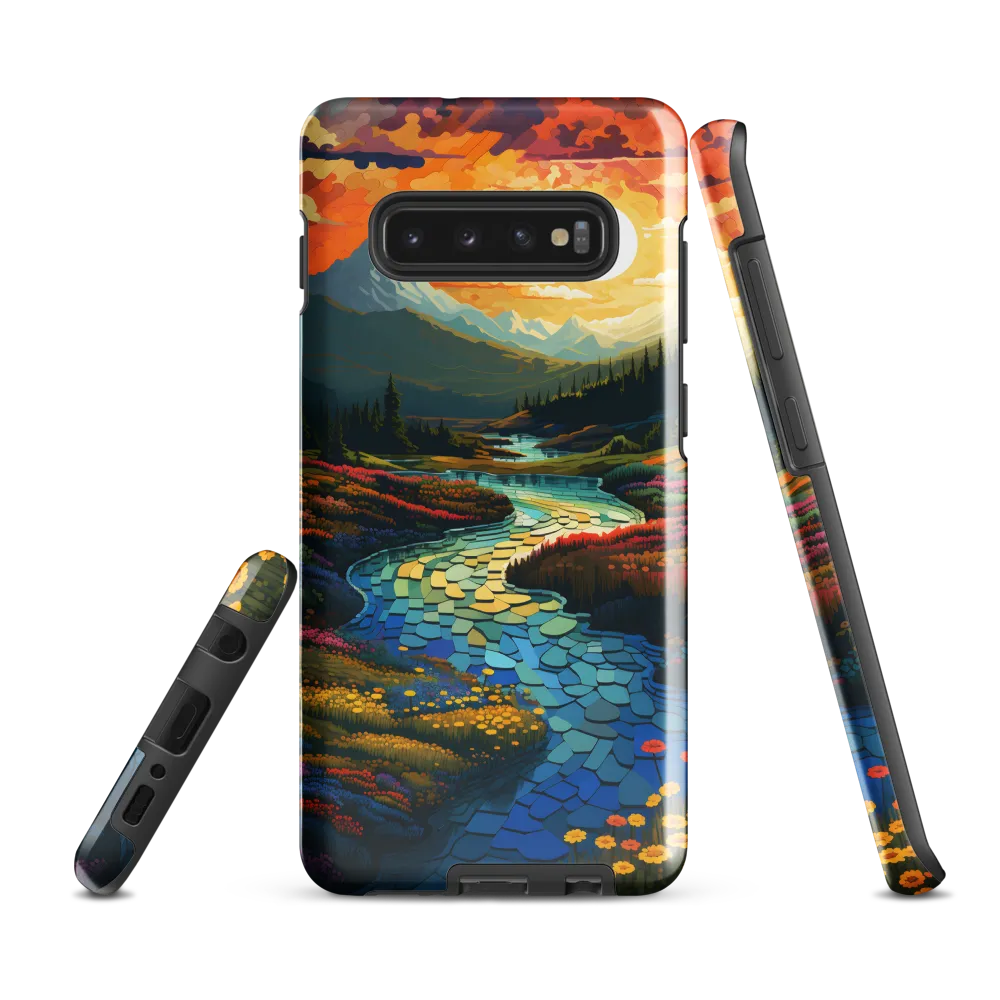 Serenity in Sunset: A Winding River's Embrace | Phone Case |  S10 Plus | Tough Case | Glossy