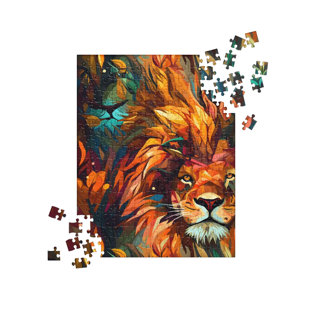 Majestic Gaze: The Polygonal Lion | Jigsaw Puzzle | 252/520 pieces