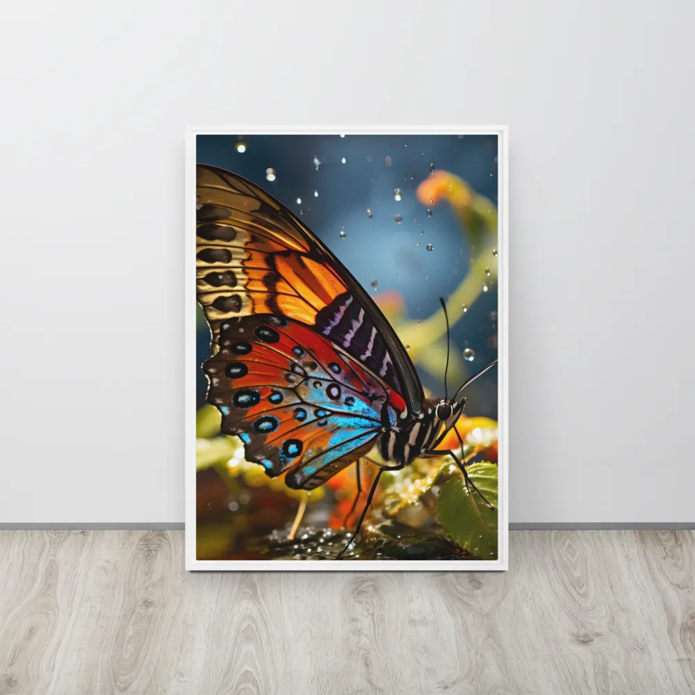 Dance of Colors: The Butterfly's Elegance | Canvas with White Frame | 20″×28″