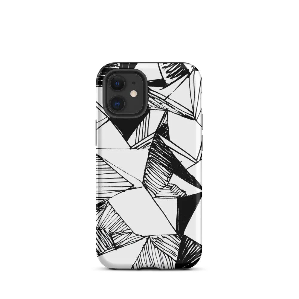 Dynamic Geometry in Ink | Phone Case |  12 mini | Tough Case | Matte
