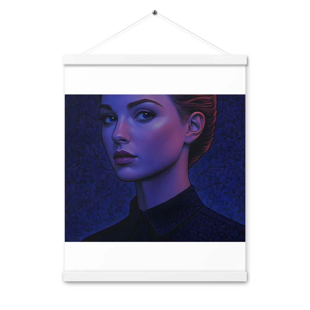 Ethereal Portrait in Blue and Red | Poster With White Wood Hanger | 16″×20″
