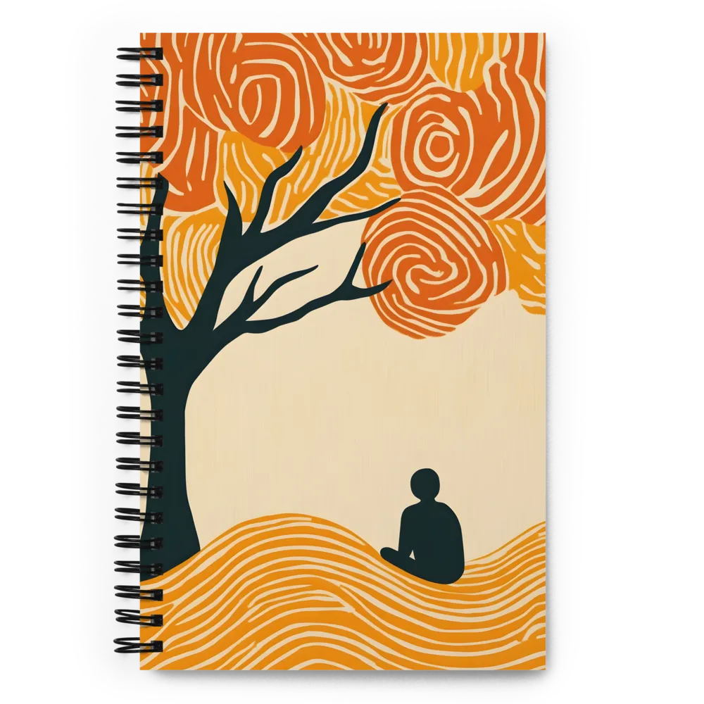 Silent Reflections under Swirling Leaves | Spiral Notebook