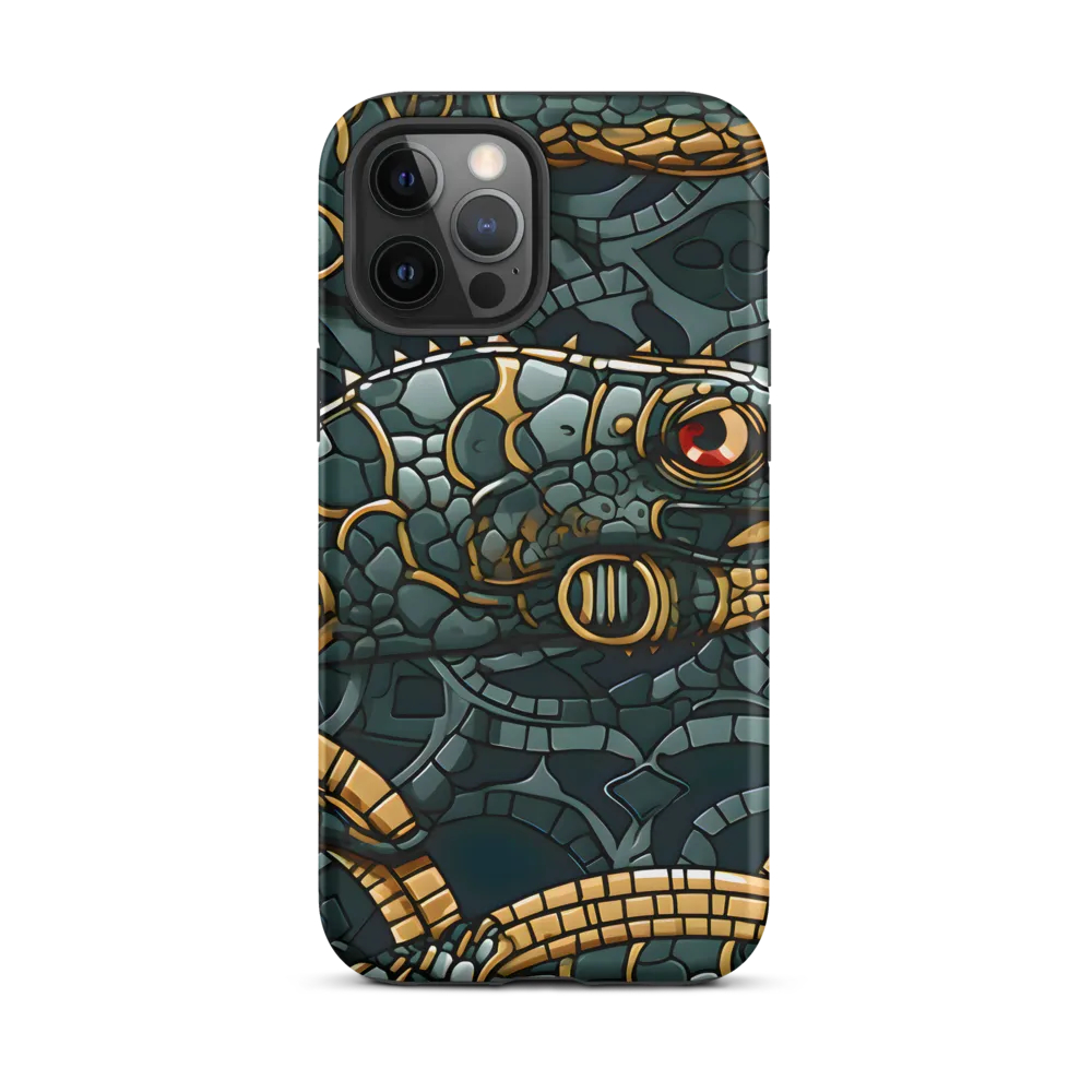 Reptilian Elegance: A Digital Art Nouveau Tapestry