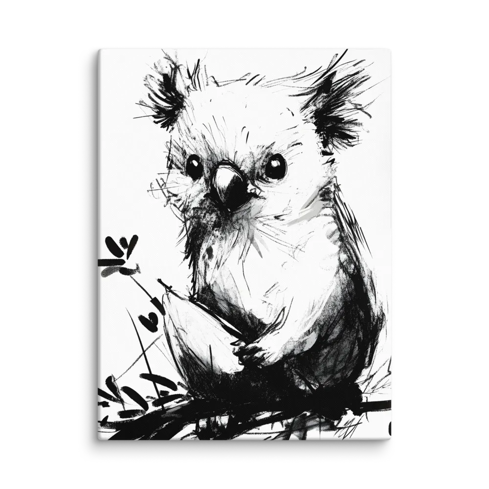 Whimsical Koala in Ink | Canvas | 30″×40″