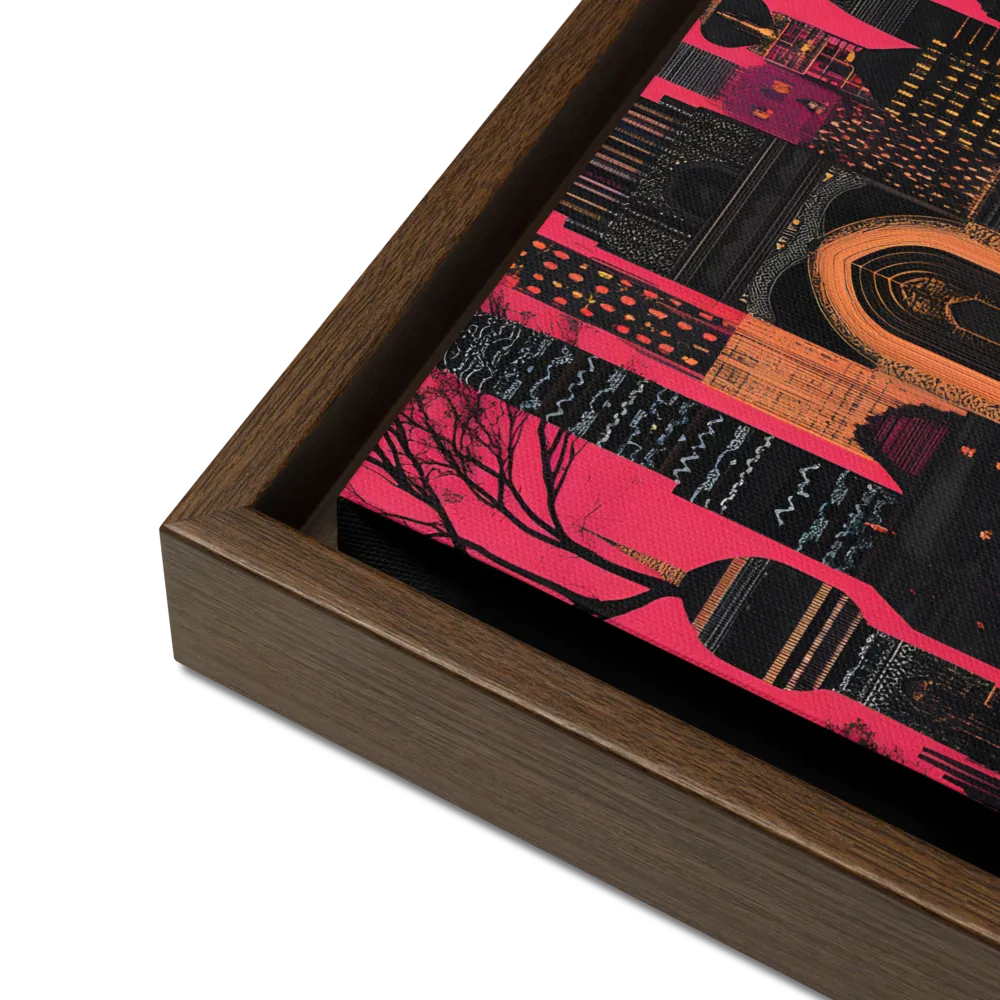 Urban Reverie | Canvas with Brown Frame | 12″×12″