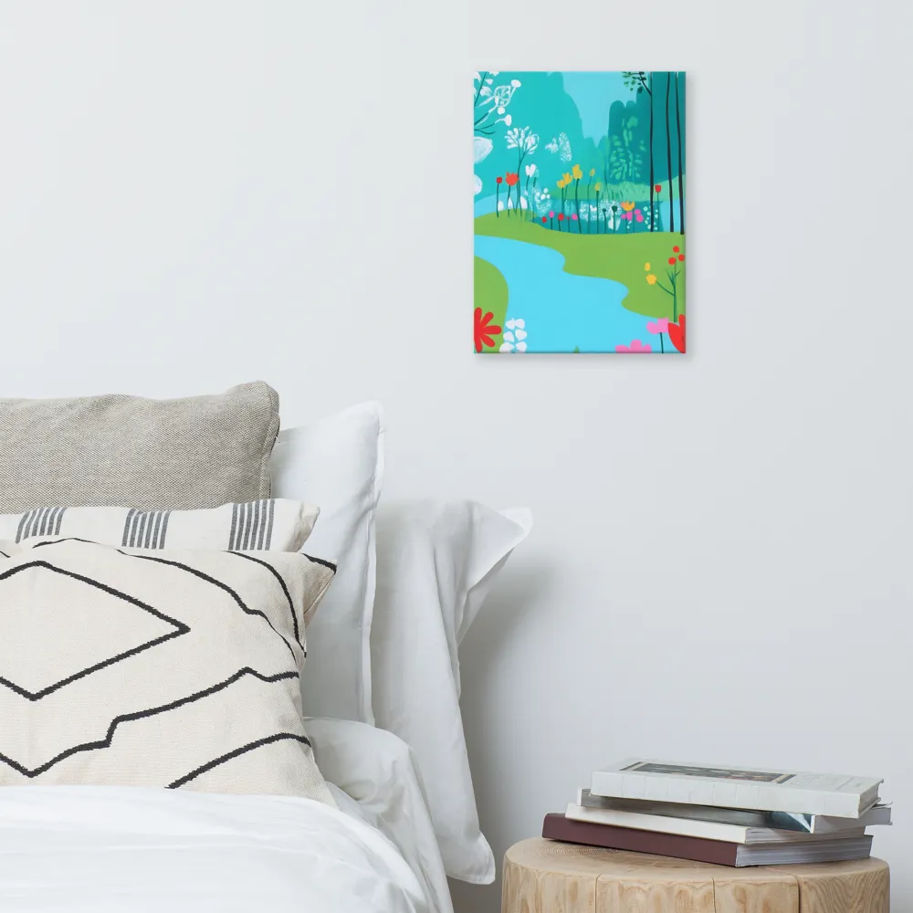 Whispers of Spring: A Colorful Retreat | Canvas | 12″×16″