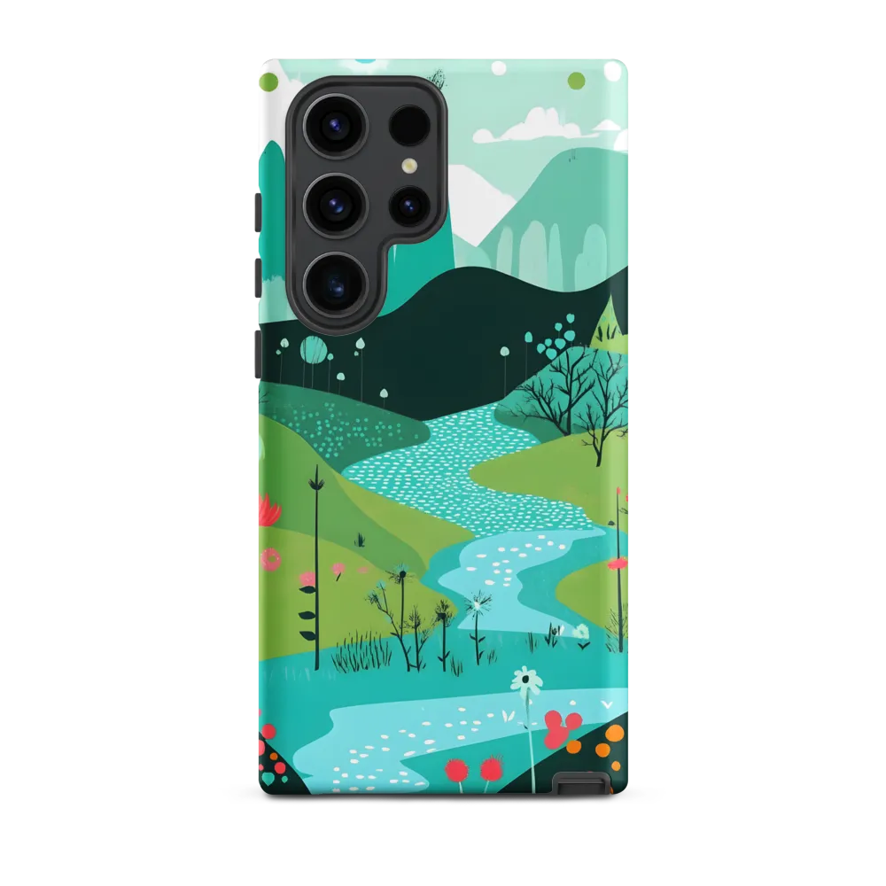 Whimsical River in a Lush Landscape