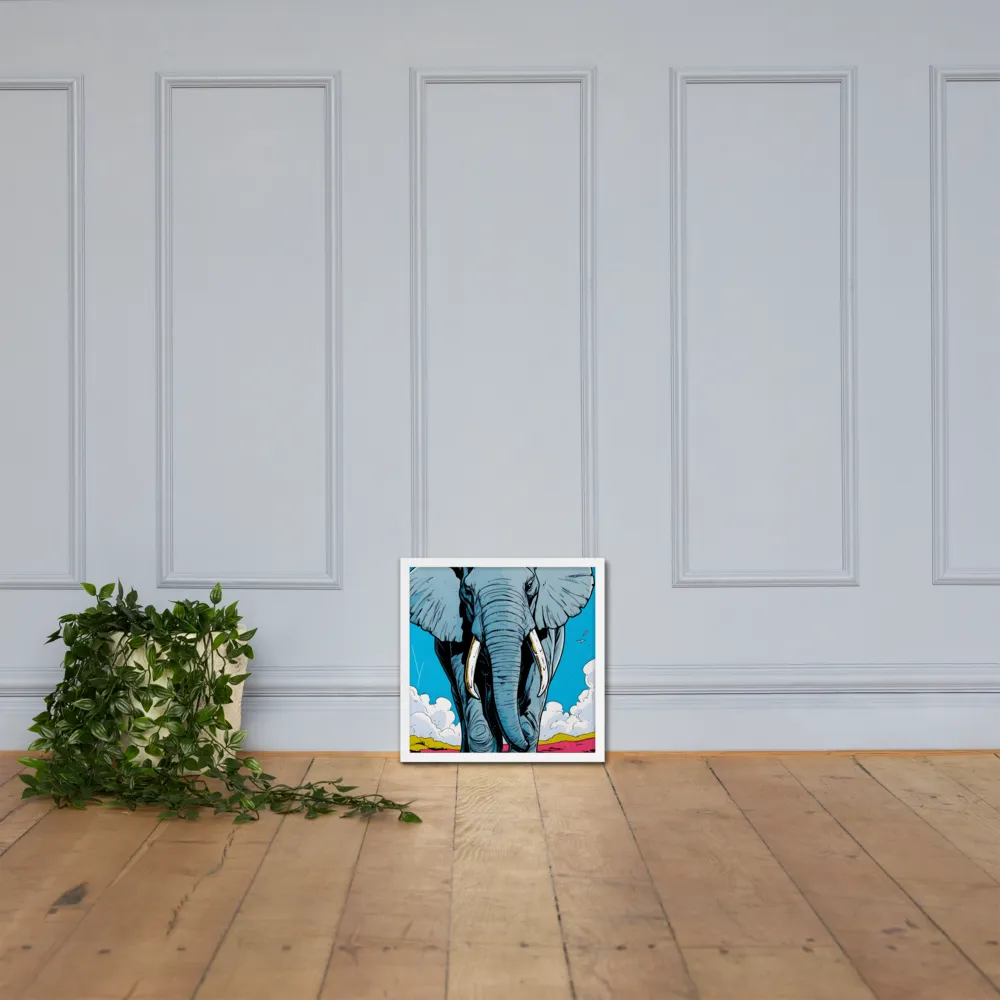 Majestic Presence: The Elephant | Poster with White Frame | 16″×16″