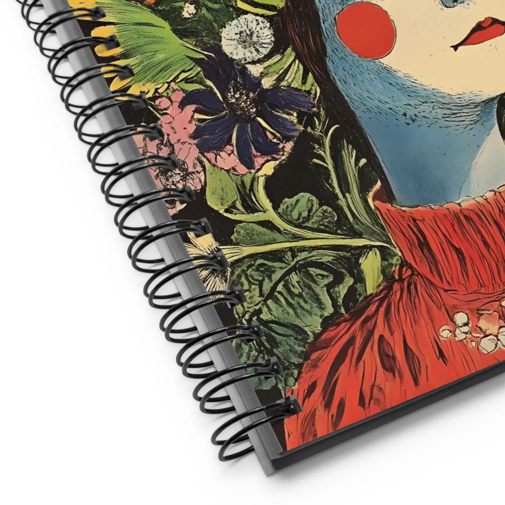 Floral Whimsy: A Portrait of Nature's Embrace | Spiral Notebook