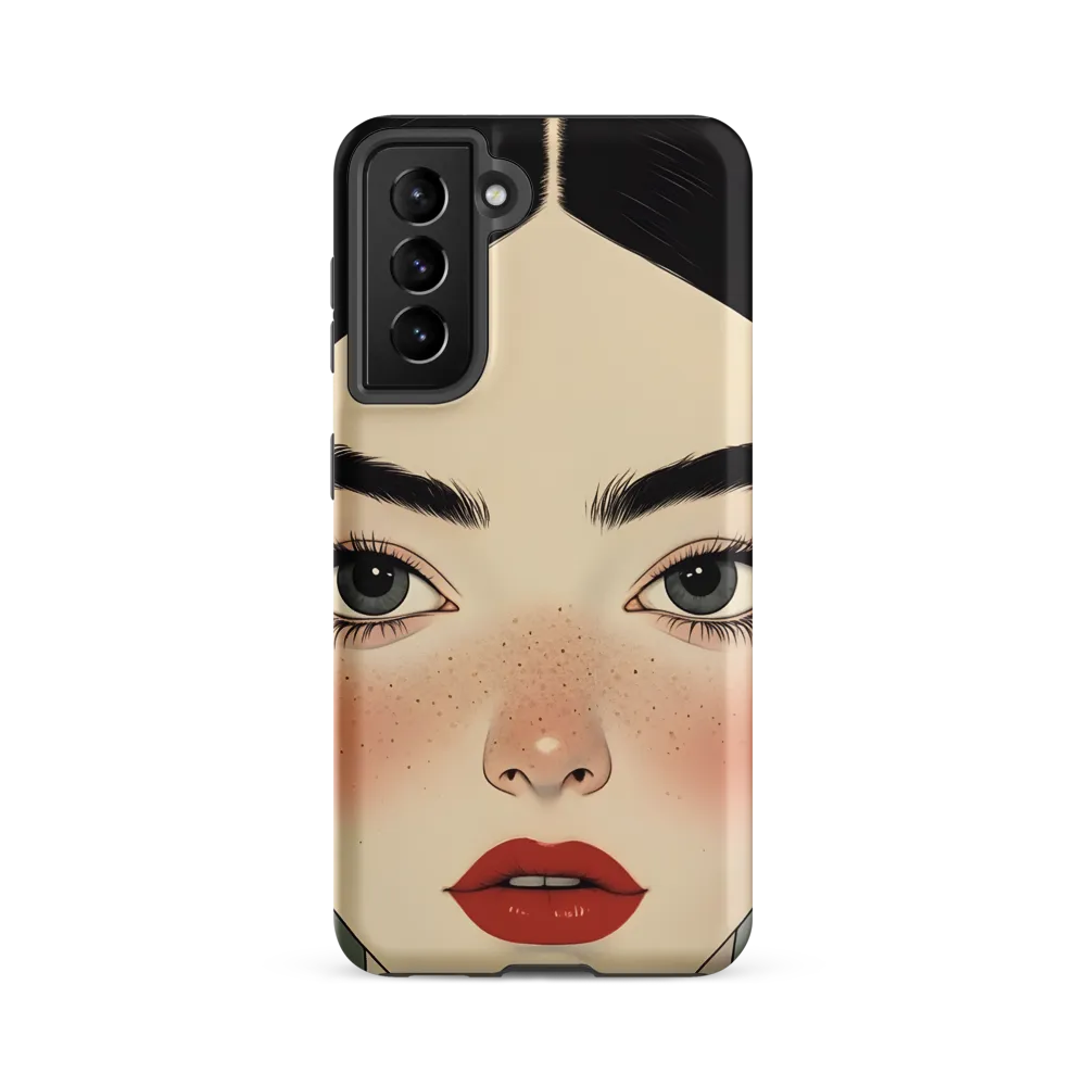 Serenity Captured: A Modern Portrait | Phone Case |  S21 FE | Tough Case | Matte