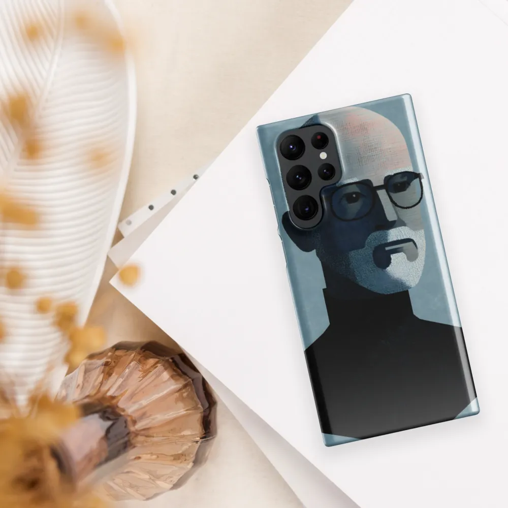Minimalist Portrait of a Modern Man | Phone Case |  S22 Ultra | Snap Case | Glossy