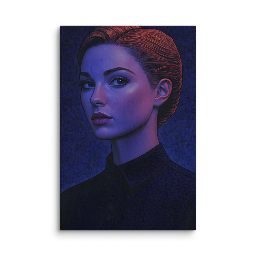 Ethereal Portrait in Blue and Red | Canvas | 16″×24″