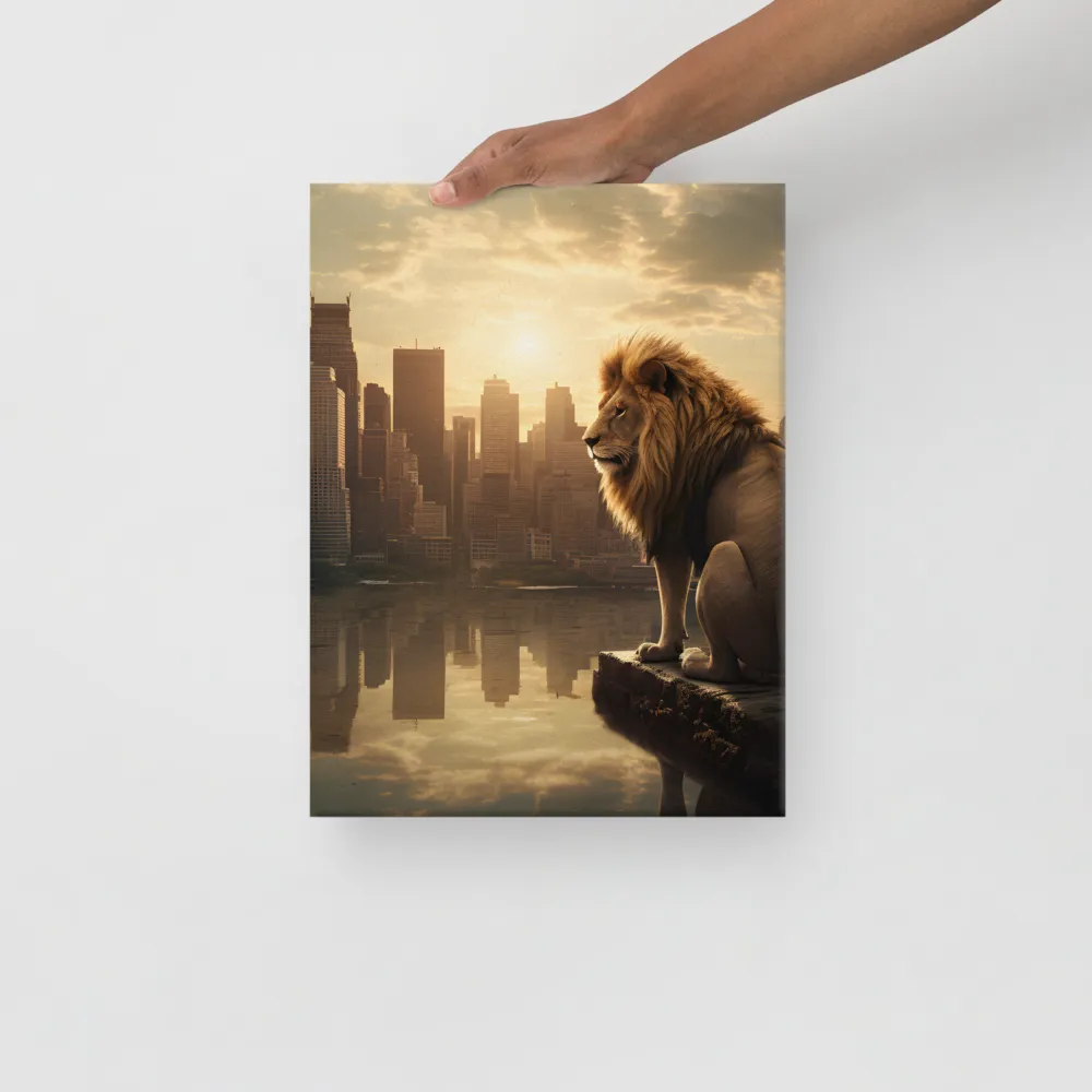 The Lion's Gaze Over the Urban Symphony
