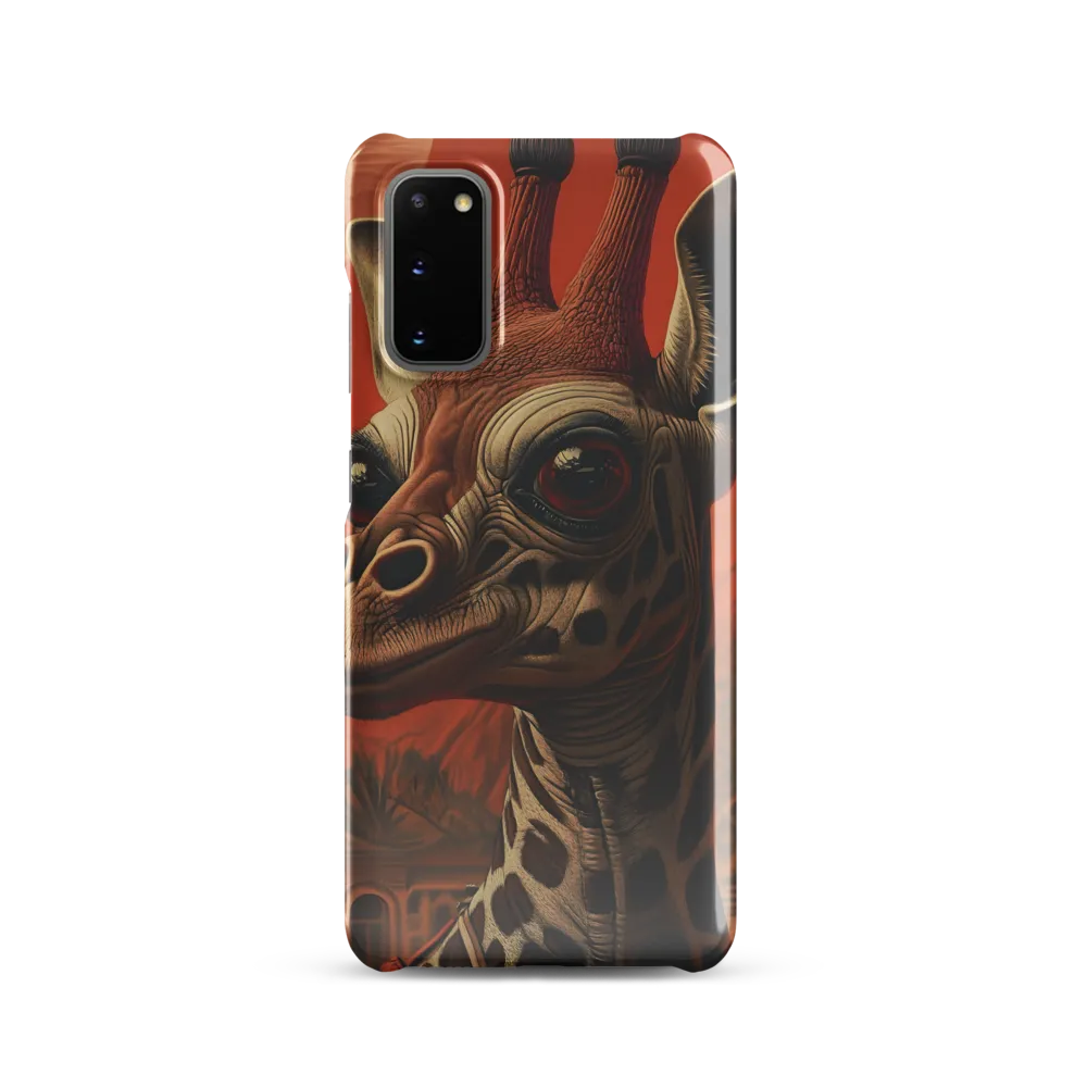 Whimsical Giraffe in an Orange Dreamscape