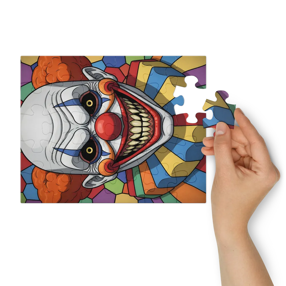 Sinister Clown 
 Jigsaw Puzzle in Tin Box