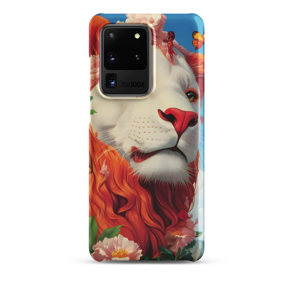 Majestic Lion Amidst Floral Splendor