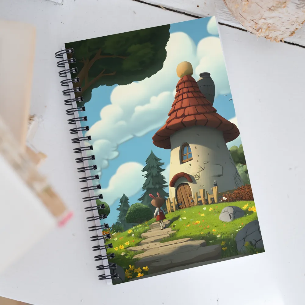 Whimsical Cottage in a Serene Landscape | Spiral Notebook