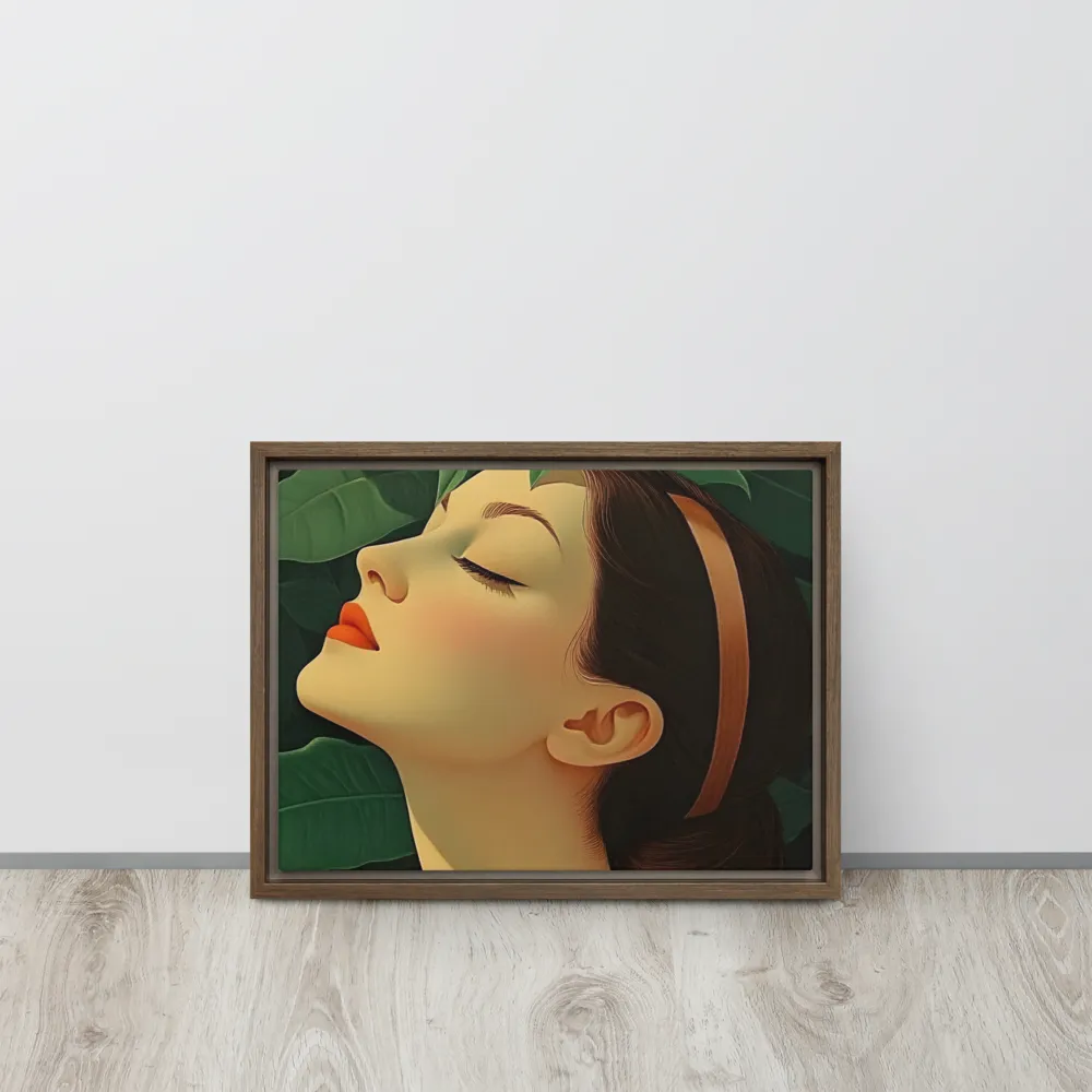 Serenity in Bloom | Canvas with Brown Frame | 12″×16″