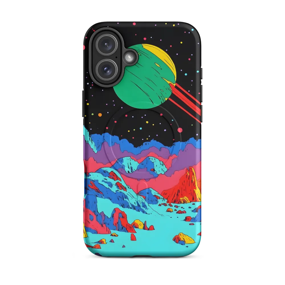 Neon Shores of a Ringed World