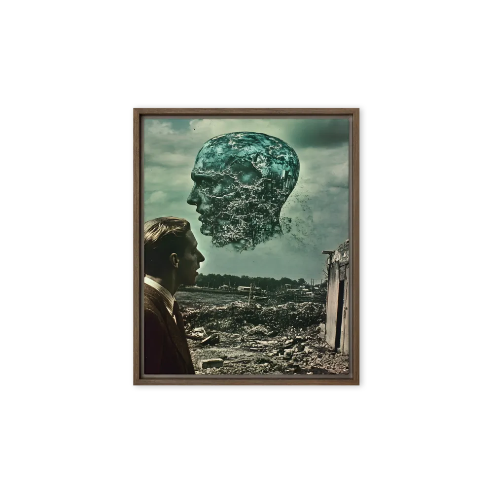 Ethereal Reflections: Identity in a Fragmented World | Canvas with Brown Frame | 8″×10″