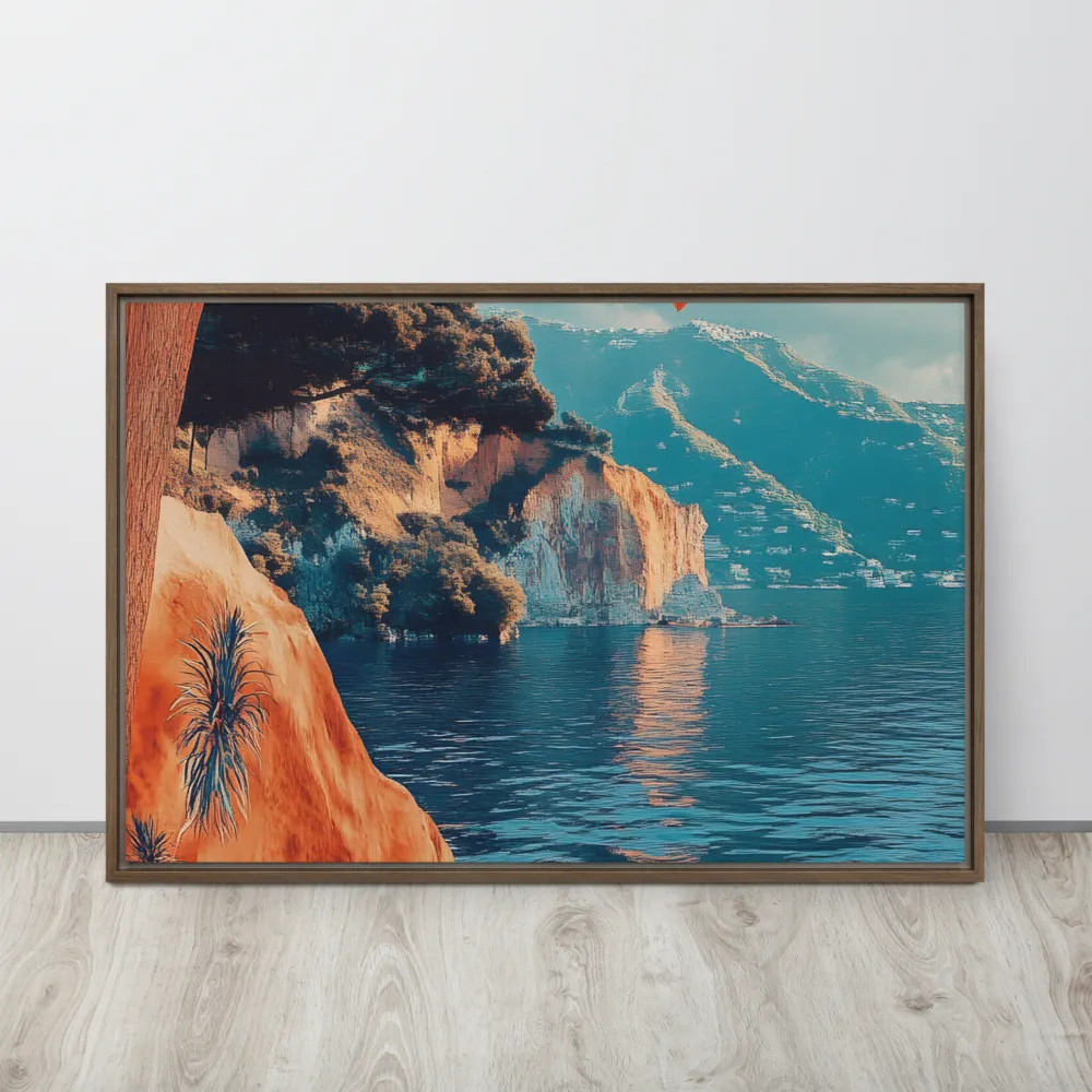 Elysian Waterscape | Canvas with Brown Frame | 24″×36″