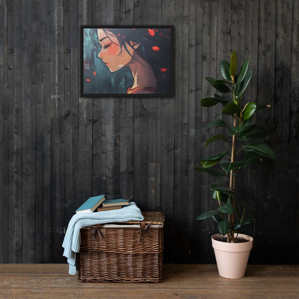 Whispers of Melancholy | Canvas with Black Frame | 18″×24″