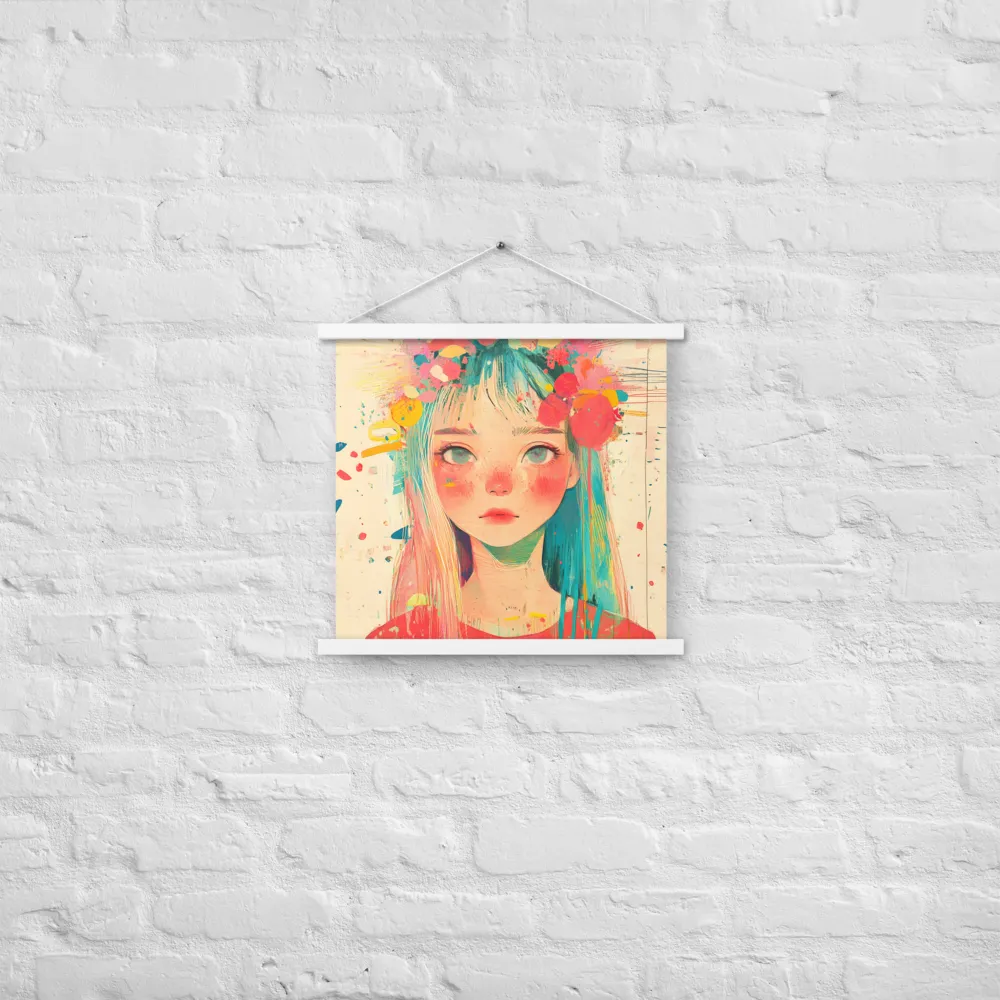 Whimsical Blossom | Poster With White Wood Hanger | 18″×18″